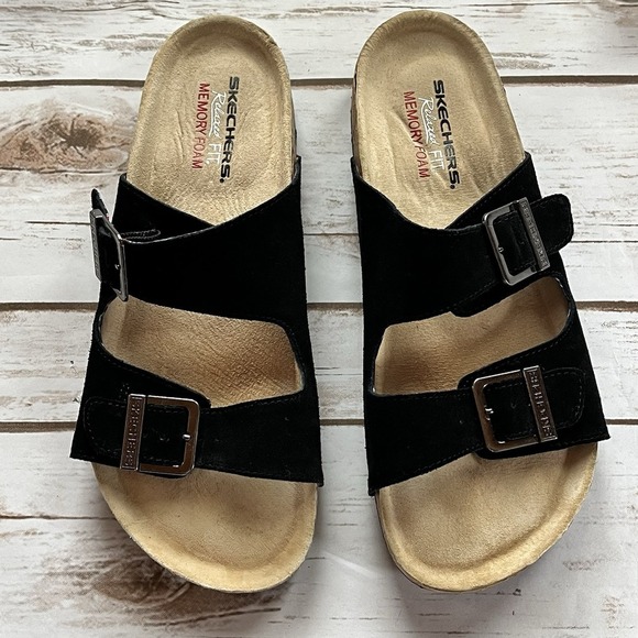 Skechers Shoes - Skechers Leather Slide‎ Slip On Sandals Women US 8 EU 38 Comfort Granola Shoes